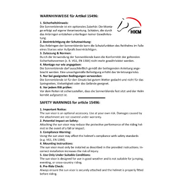 Visiera per casco Sunblock HKM Nero