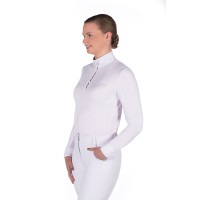 Polo da concorso Hunter a maniche lunghe HKM Bianco Polo da concorso Hunter a maniche lunghe HKM Bianco