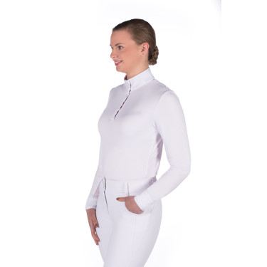 Polo da concorso Hunter a maniche lunghe HKM Bianco