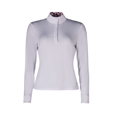 Polo da concorso Hunter a maniche lunghe HKM Bianco