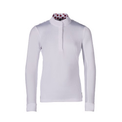 Maglia da gara Hunter Kids a maniche lunghe HKM Bianco