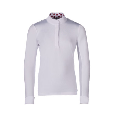 Maglia da gara Hunter Kids a maniche lunghe HKM Bianco