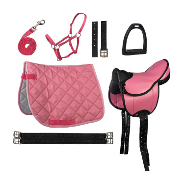 Sella per Shetland set Lucy HKM Rosa