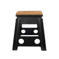 Sgabello pieghevole con zerbino HKM Nero