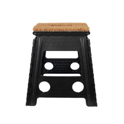 Sgabello pieghevole con zerbino HKM Nero