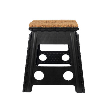 Sgabello pieghevole con zerbino HKM Nero