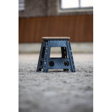 Sgabello pieghevole con zerbino HKM Nero