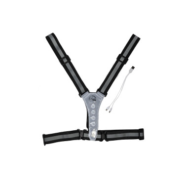 Gilet luminoso a LED HKM Nero / argento