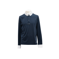 Polo da concorso Flags & Cup a maniche lunghe da uomo San Remo Marina Blu marino