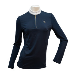 Polo da gara Flags & Cup Andria da donna a maniche lunghe Marina Blu marino