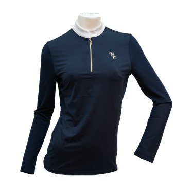 Polo da gara Flags & Cup Andria da donna a maniche lunghe Marina Blu marino