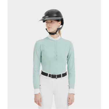 Camicia da donna a maniche lunghe Horse Pilot Aerolight Verde acqua Blu