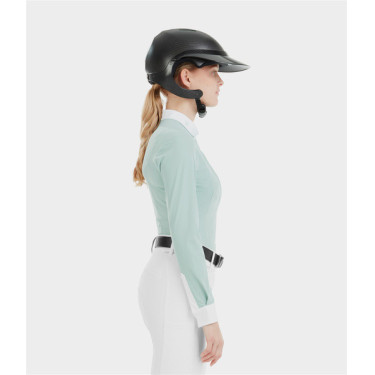 Camicia da donna a maniche lunghe Horse Pilot Aerolight Verde acqua Blu