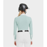Camicia da donna a maniche lunghe Horse Pilot Aerolight Verde acqua Blu