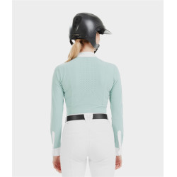 Camicia da donna a maniche lunghe Horse Pilot Aerolight Verde acqua Blu