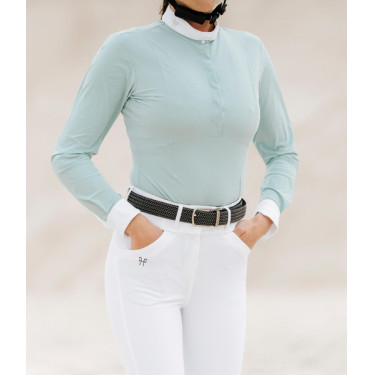 Camicia da donna a maniche lunghe Horse Pilot Aerolight Verde acqua Blu