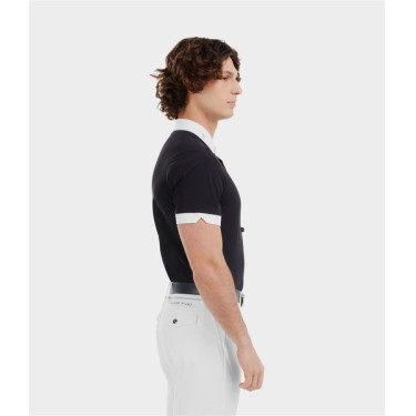 Camicia da concorso Horse Pilot maniche corte Aerolight uomo Notte scura Nero