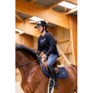 Felpa da equitazione da donna Horse Pilot in lana Merino Notte scura Nero