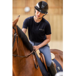 T-shirt da equitazione Horse Pilot in lana Merino da donna Notte scura Nero