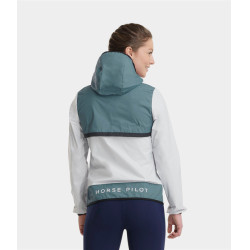 Giacca antipioggia corta da equitazione Horse Pilot Raintech donna Blu nuvola