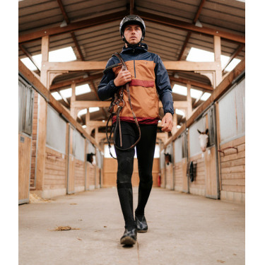 Giacca antipioggia corta da equitazione Horse Pilot Raintech uomo Marrone dorato