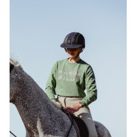 Felpa da equitazione Horse Pilot Team Shirt donna Verde liscio Felpa da equitazione Horse Pilot Team Shirt donna Verde liscio