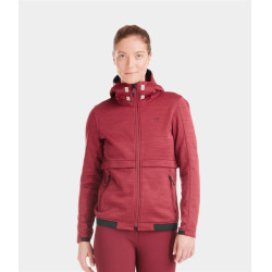 Felpa con zip equitazione Horse Pilot donna Tempest Rosso scuro