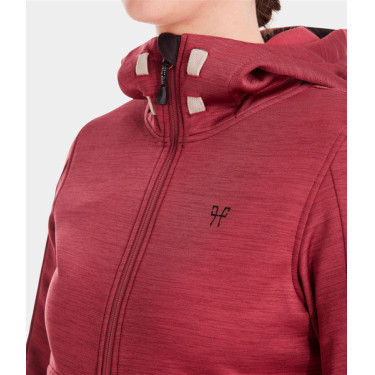 Felpa con zip equitazione Horse Pilot donna Tempest Rosso scuro