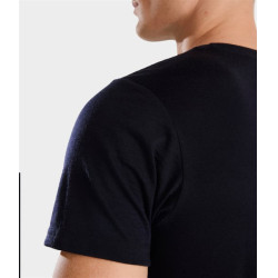 T-shirt da equitazione Horse Pilot in lana merino da uomo Notte scura Nero