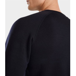 Felpa da equitazione Horse Pilot in lana Merino da uomo Notte scura Nero