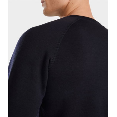 Felpa da equitazione Horse Pilot in lana Merino da uomo Notte scura Nero