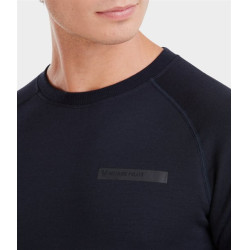 Felpa da equitazione Horse Pilot in lana Merino da uomo Notte scura Nero