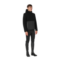 Giacca impermeabile da uomo con inserti in tessuto Teddy Equestro Nero