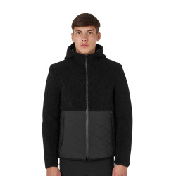 Giacca impermeabile da uomo con inserti in tessuto Teddy Equestro Nero