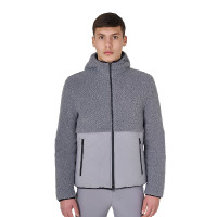 Giacca impermeabile da uomo con inserti in tessuto Teddy Equestro Grigio ghiacciato