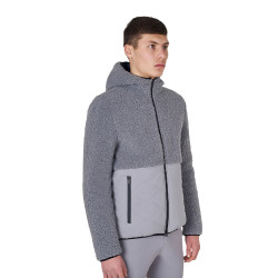 Giacca impermeabile da uomo con inserti in tessuto Teddy Equestro Grigio ghiacciato