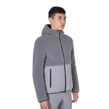 Giacca impermeabile da uomo con inserti in tessuto Teddy Equestro Grigio ghiacciato