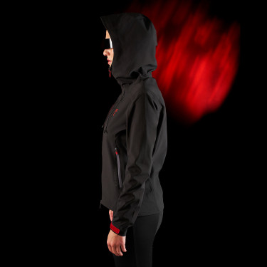 Giacca impermeabile da donna Equestro Ridertechnology con zip Nero Giacca impermeabile da donna Equestro Ridertechnology con zip Nero