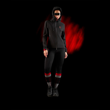 Giacca impermeabile da donna Equestro Ridertechnology con zip Nero Giacca impermeabile da donna Equestro Ridertechnology con zip Nero