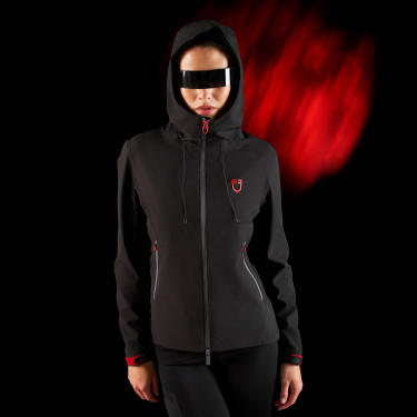 Giacca impermeabile da donna Equestro Ridertechnology con zip Nero Giacca impermeabile da donna Equestro Ridertechnology con zip Nero