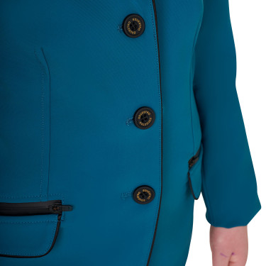 Giacca da concorso Equestro da bambina in tessuto tecnico Blu corallo