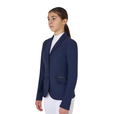 Giacca da concorso Equestro da bambina in tessuto tecnico Blazer marine Blu marino