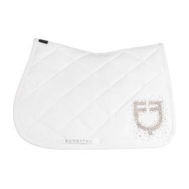 Sottosella da salto con logo in strass Equestro Bianco