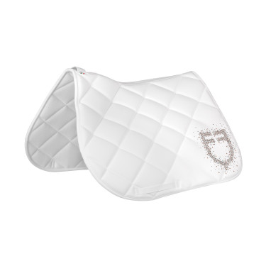 Tappeto da salto con logo in strass Equestro Bianco