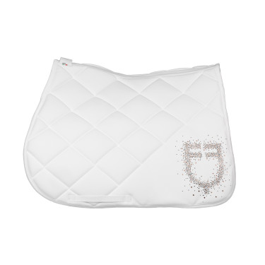 Tappeto da salto con logo in strass Equestro Bianco