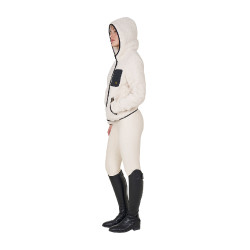 Felpa da donna in pile con tasca Equestro Bianco antico Beige