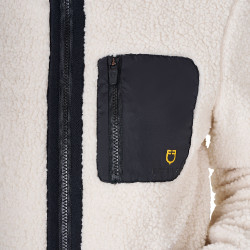 Felpa da donna in pile con tasca Equestro Bianco antico Beige