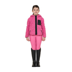 Felpa in pile per bambini con cerniera Equestro Rosa castello