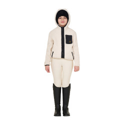 Felpa in pile per bambini con cerniera Equestro Bianco antico Beige