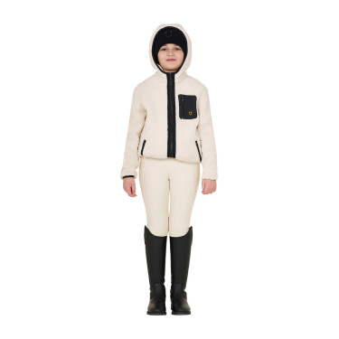 Felpa in pile per bambini con cerniera Equestro Bianco antico Beige